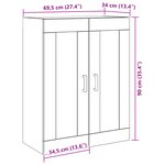 vidaXL Cabinet Murale avec Portes en Verre - Bois Ancien - 69.5x34x90 cm