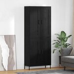 vidaXL Haut Armoire 2 Pièces Chêne noir Bois d'ingénierie