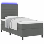 vidaXL Lit à ressorts avec matelas Gris foncé 100 x 200 cm tissu