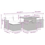 vidaXL Salon de jardin avec coussins 7Pièces marron résine tressée acacia