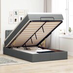 vidaXL Lit ottoman avec matelas et LED gris foncé 120x200 cm tissu