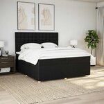 vidaXL Sommier à lattes de lit avec matelas Noir 200x200 cm Tissu