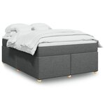 vidaXL Sommier à lattes de lit avec matelas Gris foncé 140x190cm Tissu