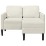 vidaXL Canapé 2 places avec méridienne en L crème 125 cm velours