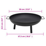 vidaXL Foyer 67 5x58x22 5 cm Acier