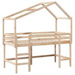 vidaXL Lit superposé et échelle et toit 90x200 cm bois de pin massif
