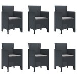 vidaXL Ensemble de salle à manger de jardin 7 pièces avec coussins anthracite