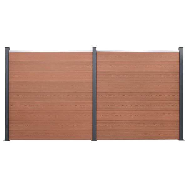 vidaXL Ensemble de panneaux de clôture marron 353x186 cm WPC