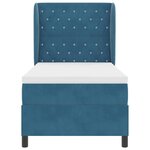 vidaXL Lit à ressorts avec matelas bleu foncé 100x200 cm en velours