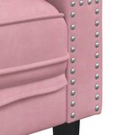 vidaXL Canapé Chesterfield avec traversins 3 places rose velours
