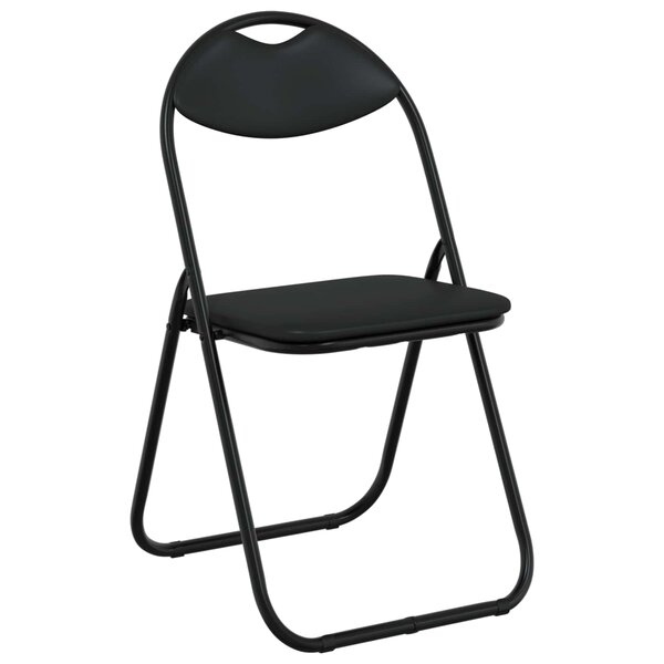 vidaXL Chaise pliante 8 Pièces Noir 48 x 43 5 x 81 cm Simili cuir