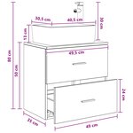 vidaXL Vanité de lavabo mural Chêne artisanal 53 x 34 5 x 63 cm