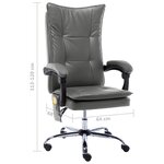 vidaXL Chaise de bureau de massage Anthracite Similicuir