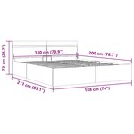vidaXL Cadre de lit à rangement hydraulique et LED 180x200 cm