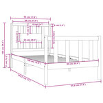 vidaXL Cadre de lit sans matelas bois massif 90x190 cm