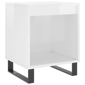 vidaXL Table de chevet Blanc brillant 40x35x50 cm Bois d’ingénierie