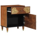 vidaXL Cabinet de chevet avec tiroir marron miel 50 x 33 x 60 cm