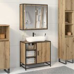 vidaXL Ensemble de mobilier de salle de bain 2 Pièces chêne artisanal