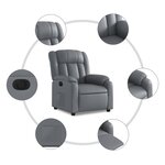 vidaXL Fauteuil inclinable électrique gris similicuir