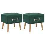 vidaXL Tables de chevet 2 Pièces Vert 40x35x40 cm Velours