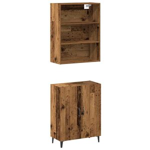 vidaXL Buffet avec armoire murale vieux bois bois d'ingénierie
