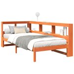 vidaXL Lit bibliothèque sans matelas cire marron 90x190 cm pin massif