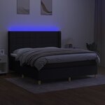 vidaXL Sommier à lattes de lit matelas et LED Noir 160x200 cm Tissu