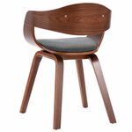 vidaXL Chaises à manger lot de 2 bois courbé et tissu gris