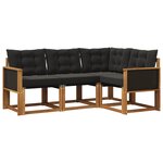 vidaXL Ensemble de canapés d'extérieur 4 pc Naturel et noir