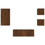 vidaXL Meuble TV muraux 4 Pièces avec lumières LED chêne marron