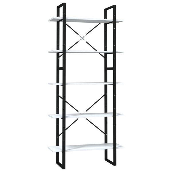 vidaXL Bibliothèque à 5 niveaux Blanc 80x30x175 cm Bois d'ingénierie