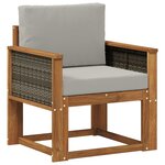 vidaXL Sofa de milieu extérieur Bois d'Acacia Massif Naturel