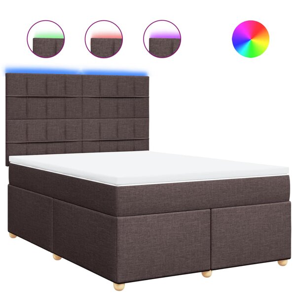 vidaXL Sommier à lattes de lit avec matelas Marron foncé 160x200 cm