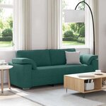 vidaXL Canapé avec coussin Vert foncé 219 x 77 x 82 cm tissu