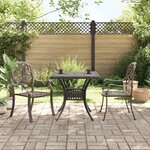vidaXL Ensemble de bistrot 3 Pièces bronze aluminium coulé
