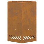 vidaXL Foyer sans fumée hexagonal 38x38x51 cm en acier résistant aux intempéries