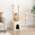 vidaXL Arbre à chat avec griffoirs en sisal crème 107 5 cm