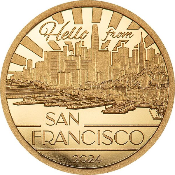 Pièce de monnaie en Or 5 Dollars g 0.5 Millésime 2024 Big City Lights SAN FRANCISCO (PRÉCOMMANDE)