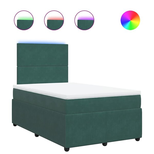 vidaXL Sommier à lattes de lit et matelas Vert foncé 120x200cm Velours