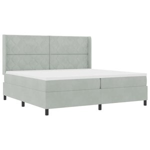 vidaXL Lit à ressorts avec tête de lit Gris clair 200 x 200 cm Velours
