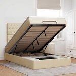 vidaXL Cadre de lit ottoman avec matelas crème 120x190 cm tissu