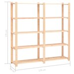 vidaXL Étagère de stockage 5 niveaux 170x38x170 cm Pin solide 500 kg