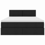 vidaXL Lit avec rangement et matelas avec matelas Noir 140 x 190 cm
