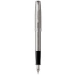 PARKER Sonnet Stylo plume  acier inoxydable  Plume moyenne  encre noire  Coffret cadeau