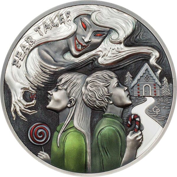 Monnaie HANSEL AND GRETEL Fear Tales 2 Oz Argent 10$ Palau 2021