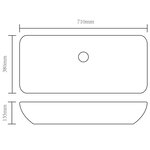 vidaXL Lavabo rectangulaire Céramique Blanc 71 x 39 cm