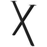 vidaXL Pieds de table à manger en forme de X  2 pièces  noir  90 x (72-73) cm  acier