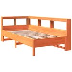 vidaXL Lit bibliothèque sans matelas cire marron 90x190 cm pin massif