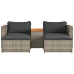 vidaXL Salon de jardin 5 Pièces avec coussins gris résine tressée acacia
