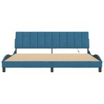 vidaXL Cadre de lit avec LED sans matelas Hanko bleu 200x200 cm velours
